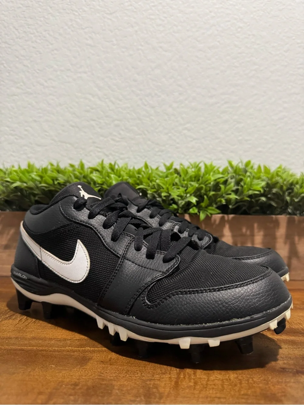 Nike Air Jordan 1 Low TD Football Cleats Black White AV5292-001 Mens Size 9